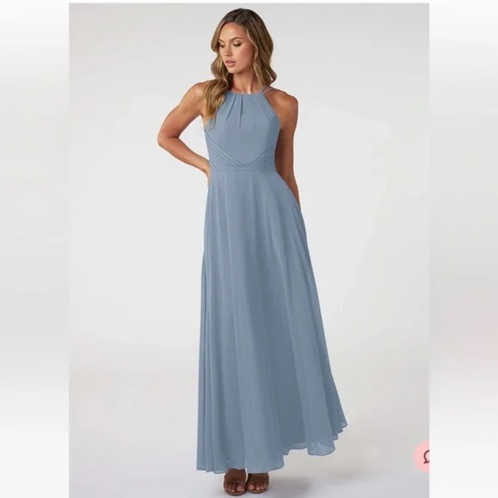 Azazie Melinda dress size A4 in dusty blue